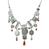 Firefly Elaborate Colorful  Mosaic Crystal Necklace Backside