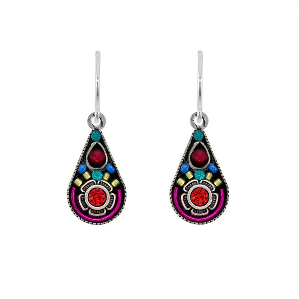 Firefly Mosaic Petite Flower Teardrop Earrings