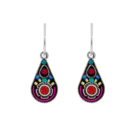 Firefly Mosaic Petite Flower Teardrop Earrings