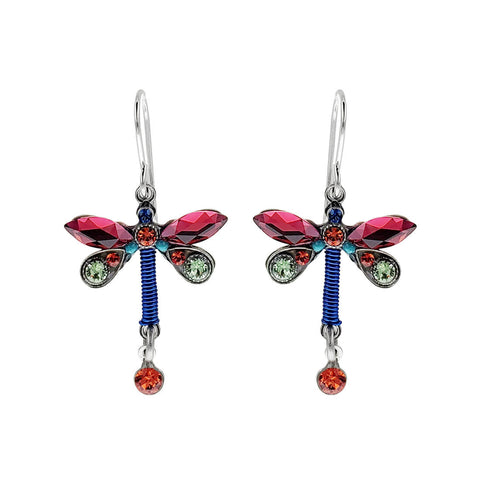 Firefly Mosaic Rich Colors Dragonfly Earrings