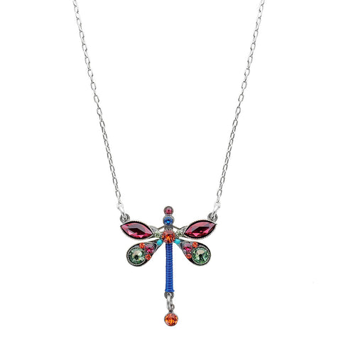 Firefly Mosaic Rich Colors Dragonfly Necklace