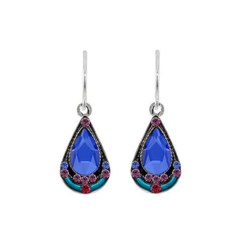 Firefly Mosaic Sapphire Crystal Teardrop Earrings
