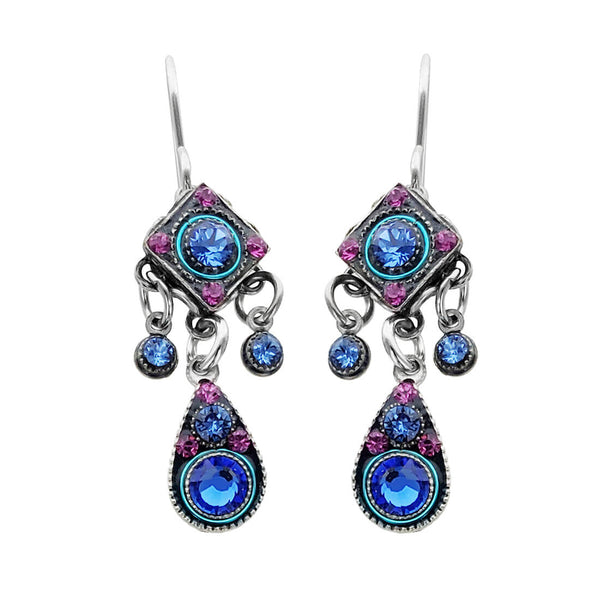  Firefly Mosaic Sappire Crystal Drop Earrings