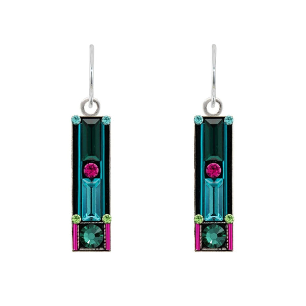 Firefly Mosaics Regal Architectural Rectangular Emerald Earrings