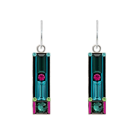 Firefly Mosaics Regal Architectural Rectangular Emerald Earrings