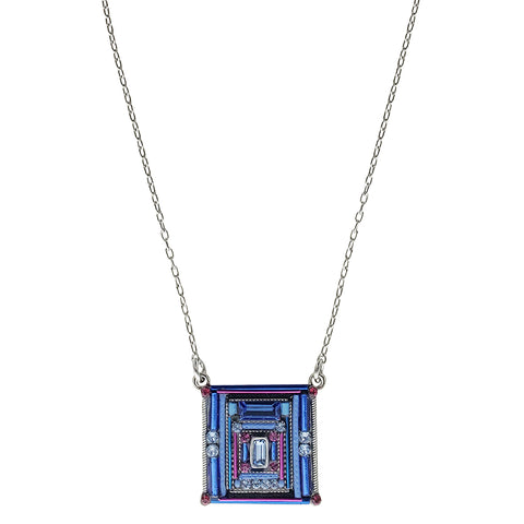 Firefly Mosaics Architectural Square Sapphire Necklace