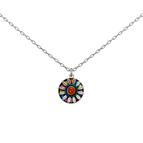 Firefly Mosaics Botanical Flower Pendant Necklace