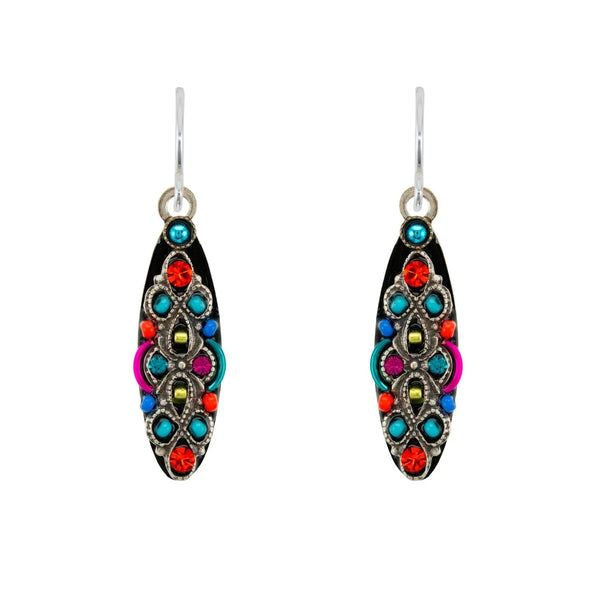 Firefly Mosaics Colorful Oval Filigree Earrings