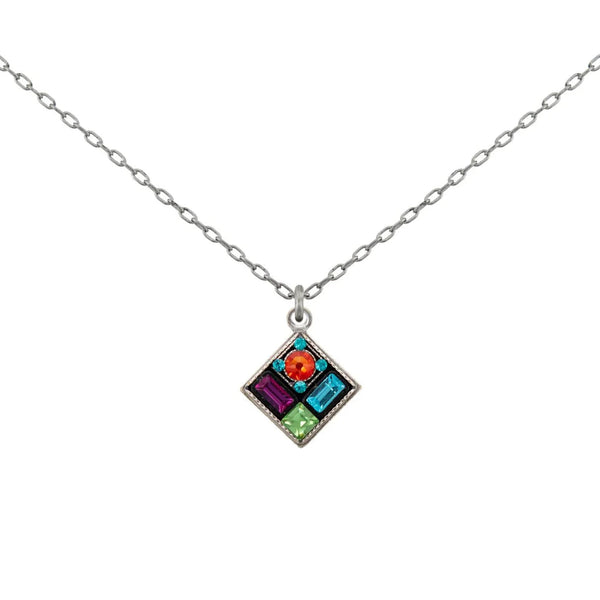 Firefly Mosaics Colorful Petite Diamond Drop Necklace
