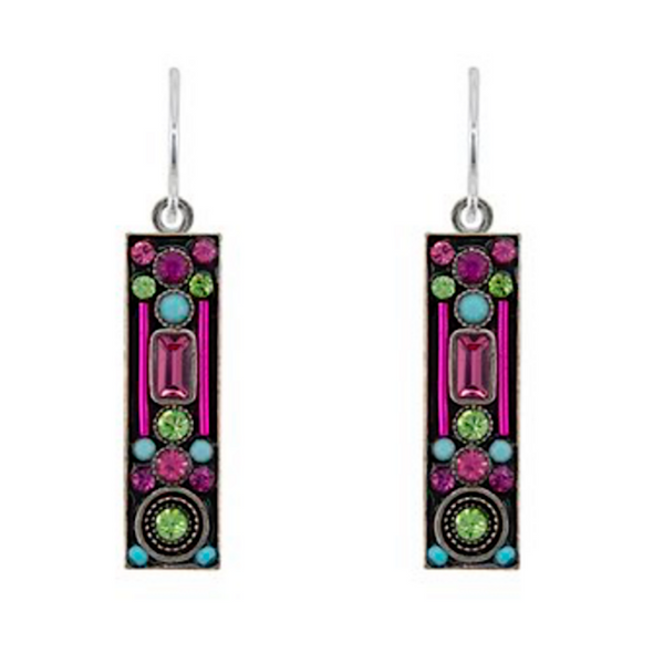 Firefly Designs Colorful Rose Architectural Earrings 