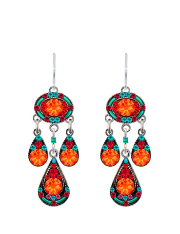 Firefly Mosaics Elaborate Richly Colored Drop Earrings