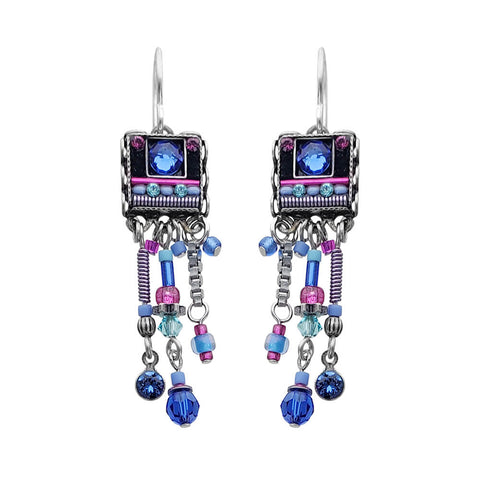 Firefly Mosaics Feast Of Colors Sapphire Fringe Earrings