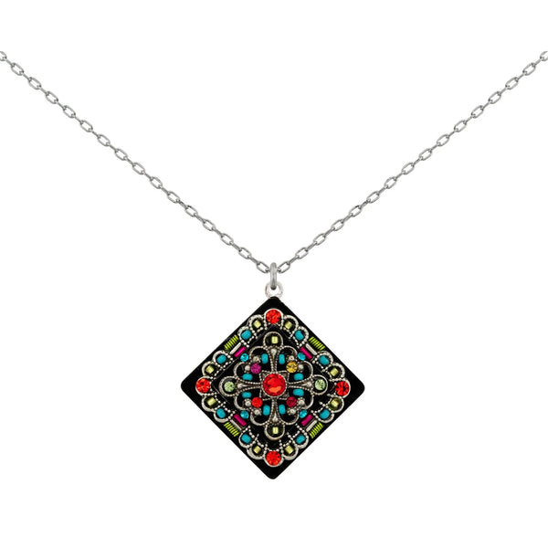 Firefly Mosaics Filigree Diamond Pendant Necklace