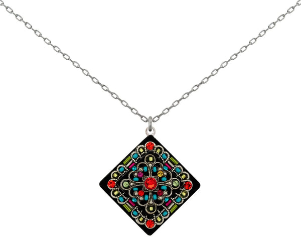 Firefly Mosaics Filigree Diamond Pendant Necklace