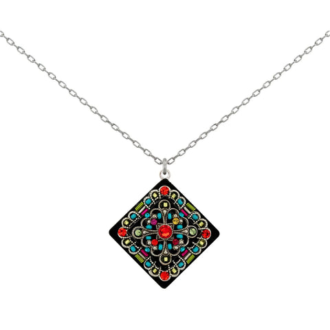 Firefly Mosaics Filigree Diamond Pendant Necklace