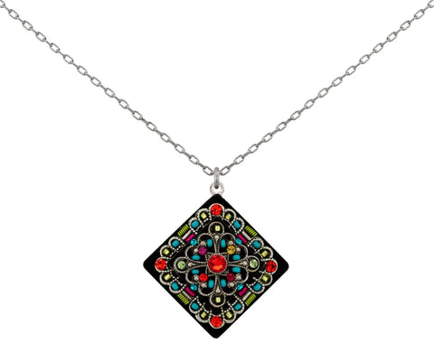Firefly Mosaics Filigree Diamond Pendant Necklace