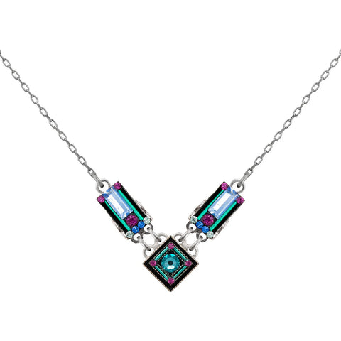 Firefly Mosaics Light Turquoise Architectural Necklace 