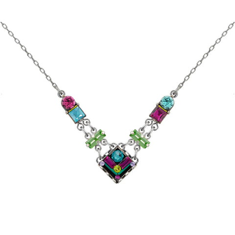 Firefly Mosaics Linked Colors Architectural Necklace 