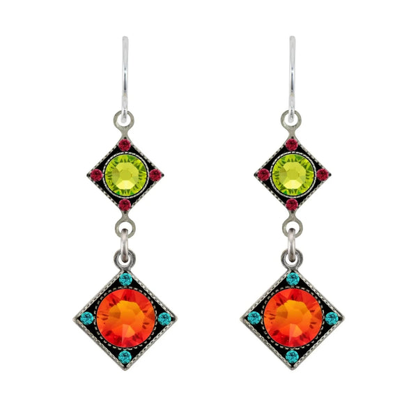 Firefly Mosaics Pop Of Color Two Tier Drop Earrings