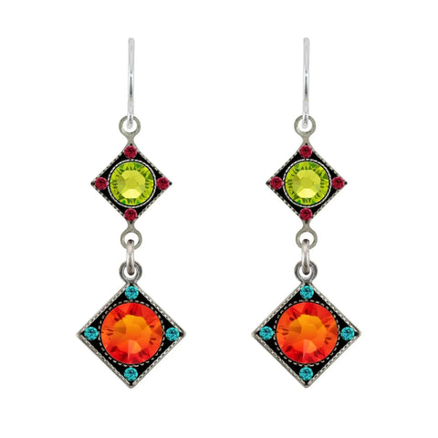 Firefly Mosaics Pop Of Color Two Tier Drop Earrings