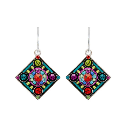 Firefly Mosaics Richly Vibrant Diamond Shaped Earrings