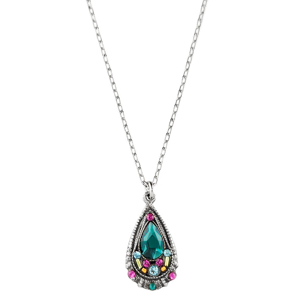 Firefly Mosaics Shimmering Dimensional Teardrop Necklace