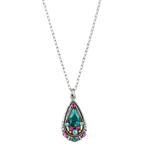 Firefly Mosaics Shimmering Dimensional Teardrop Necklace
