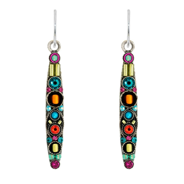 Firefly Mosaics Slender Colorful Totem Earrings 