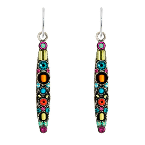 Firefly Mosaics Slender Colorful Totem Earrings 