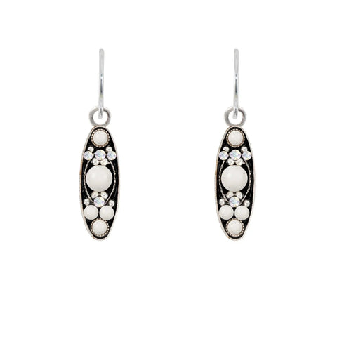Firefly Mosaics Sparkling White Pearl Oval Earrings