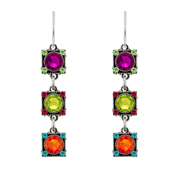 Firefly Mosaics Triple Drop Kaleidoscope Earrings