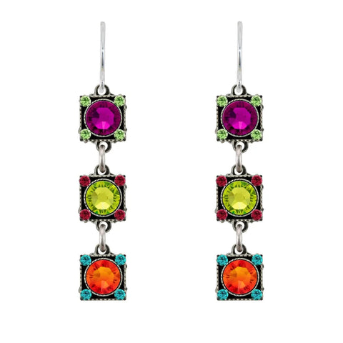 Firefly Mosaics Triple Drop Kaleidoscope Earrings