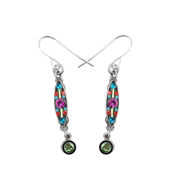 Firefly Mosaics Vibrant Marquise Spring Green Drop Earrings