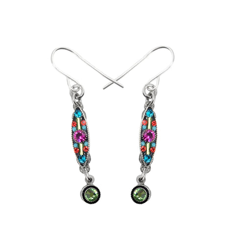 Firefly Mosaics Vibrant Marquise Spring Green Drop Earrings