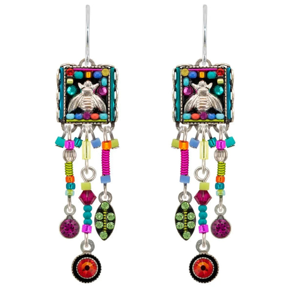 Firefly Mosaics Whimsical Triple Drop Bee Earrings
