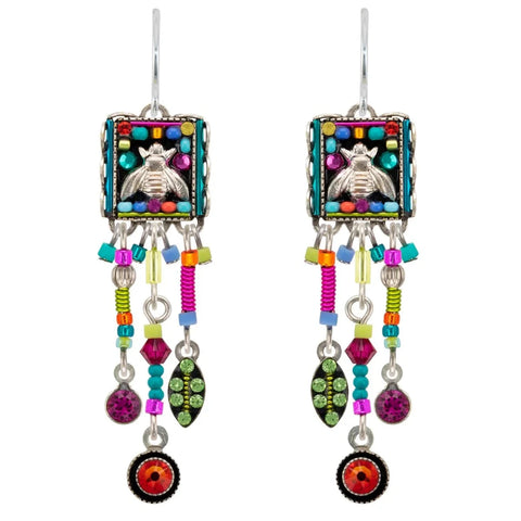 Firefly Mosaics Whimsical Triple Drop Bee Earrings