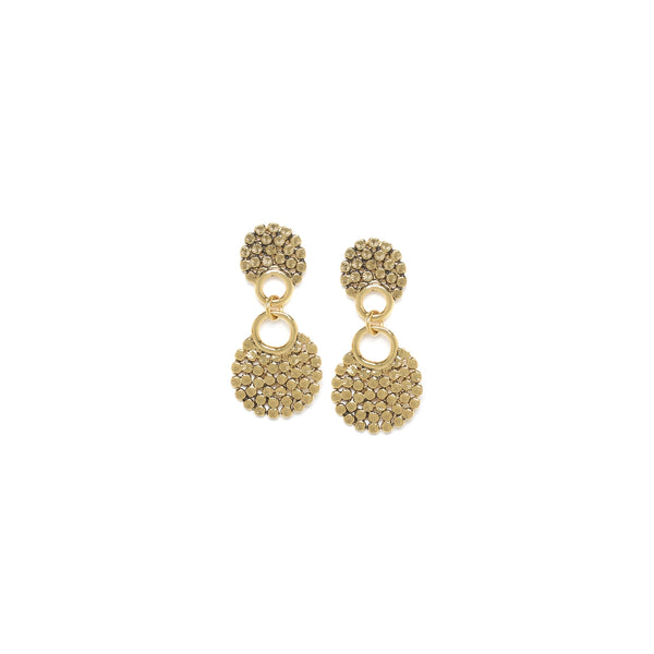 Gold Starburst Double Drop Post Earrings