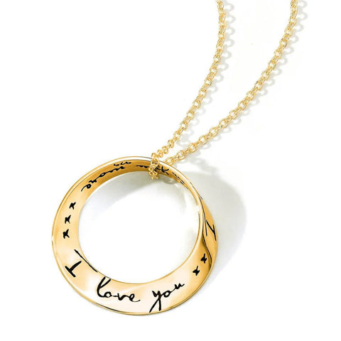 I Love You More 14k Gold Mobius Necklace