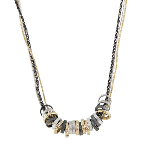 Israeli Dganit Hen Celebration Of Silver And Gold Rings Necklace Another View