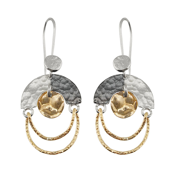 Israeli Dganit Hen Crecent Golden Drift Earrings 