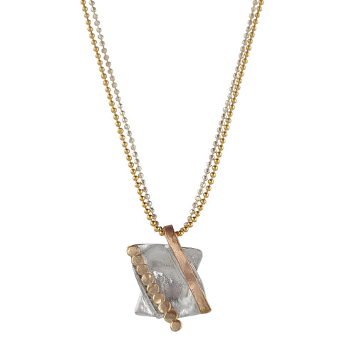 Israeli Dganit Hen Folded Star Of David Pendant Necklace Closer Look