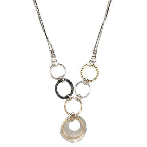 Israeli Dganit Hen Fresh Graceful Circles Pendant Necklace