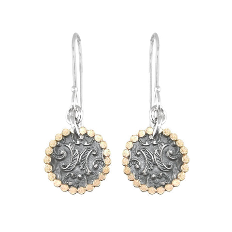Israeli Dganit Hen Minimalist Golden Dotted Paisley Frame Earrings 