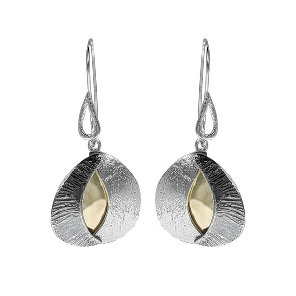 Israeli Dganit Hen Mixed Metal Layered Petal Earrings