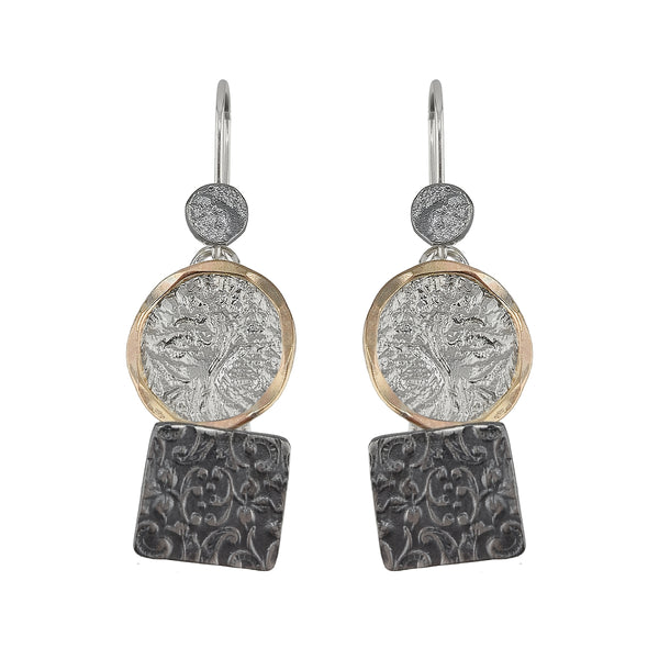 Israeli Dganit Hen Nature Inspired Encircled Tree Of Life Earrings 