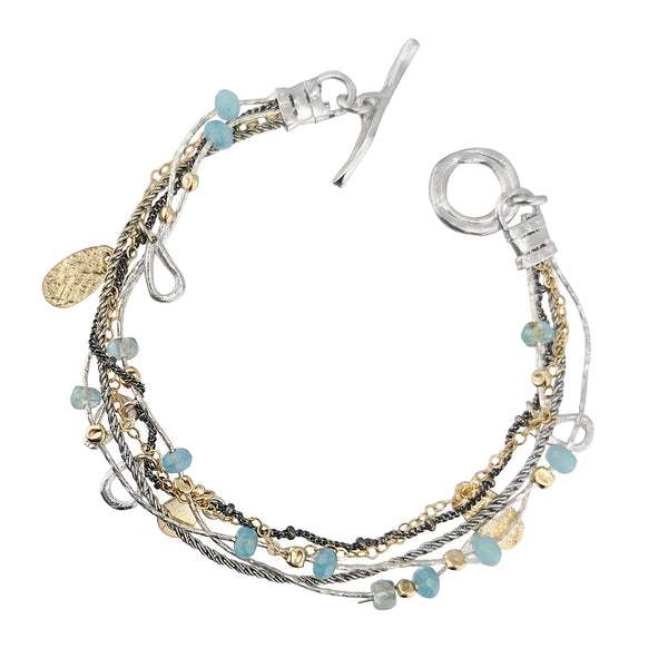 Israeli Dganit Hen Tidal Bloom Gemstone Bracelet