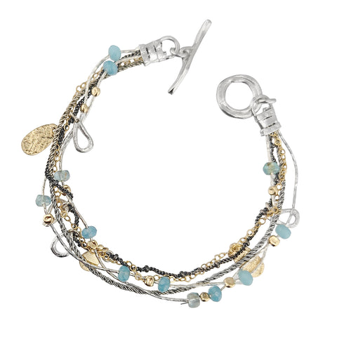 Israeli Dganit Hen Tidal Bloom Gemstone Bracelet