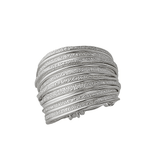 Israeli Etched And Bright Silver Strands Ring