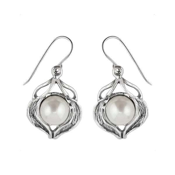 Israeli Freshwater Pearl Blossom Earrings 