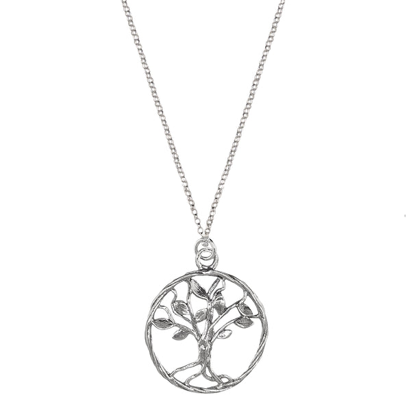 Israeli Intertwined Sterling Tree Of Life Pendant Necklace